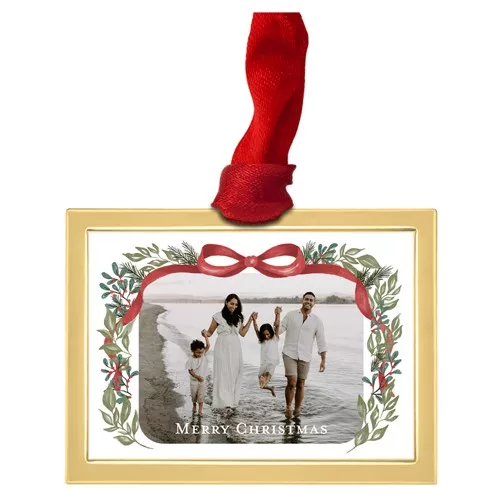Garland Bow Border Luxe Frame Ornament